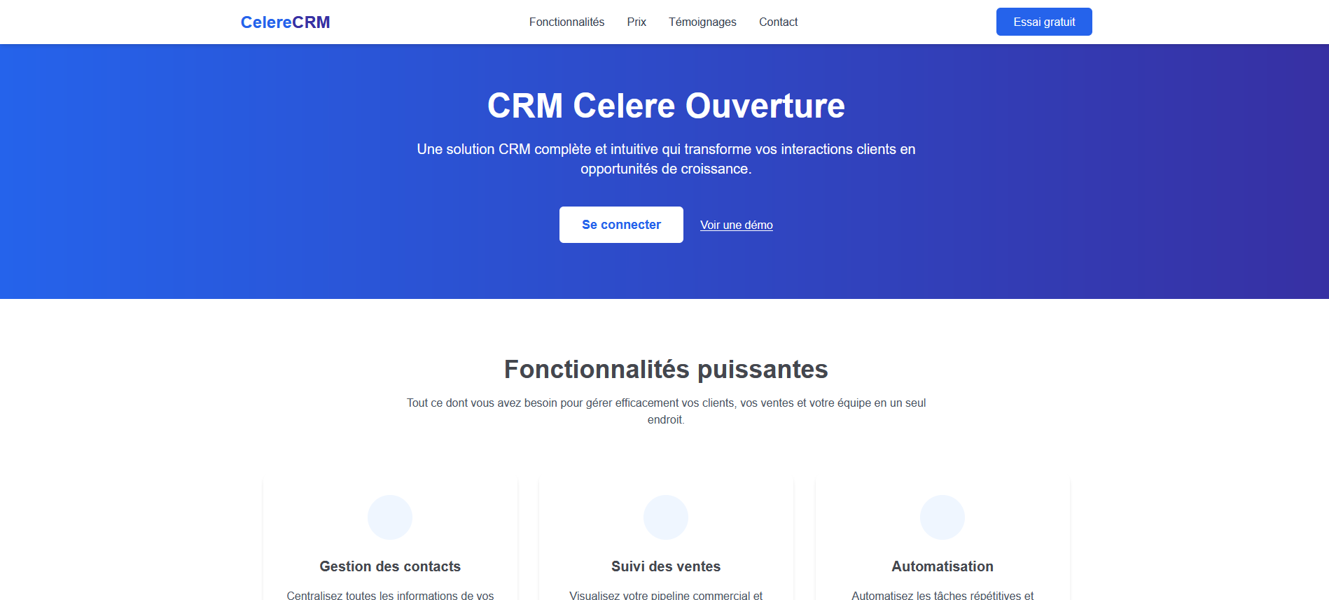 Application CRM Interne